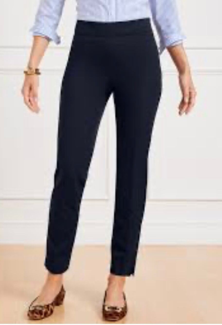 Talbots Chatham Ankle Pants Navy Blue Size 14